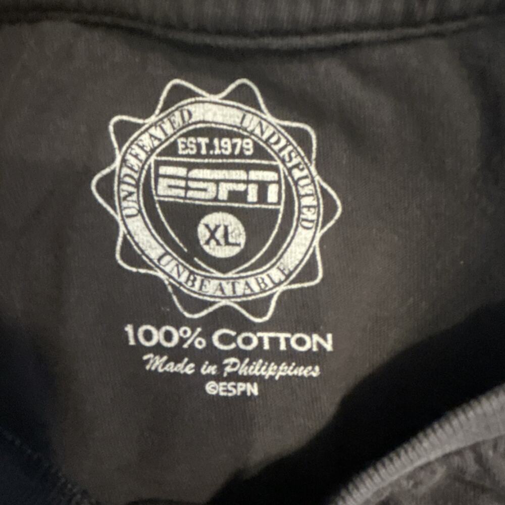 ESPN Est 1979 Graphic T Shirt Mens XL Black Retro Logo Striped Colors Casual Tee - Picture 2 of 3